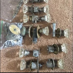 Vintage glass door knobs
